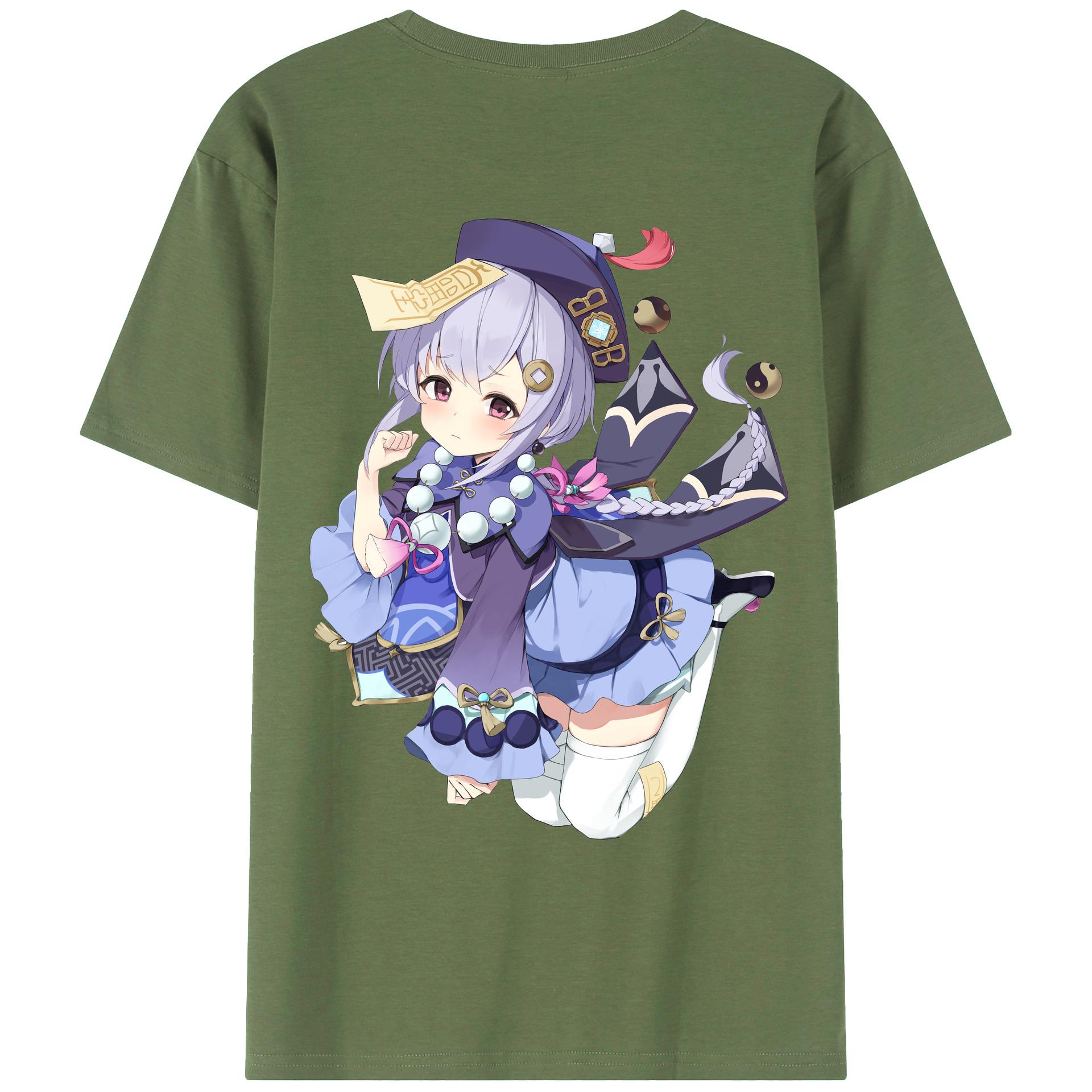 げんし神 七七 なな  genshin Nana 綿100％ メンズ半袖Tシャツ（バックプリント） 通気性